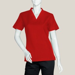 V-Neck Kitchen Shirt-red