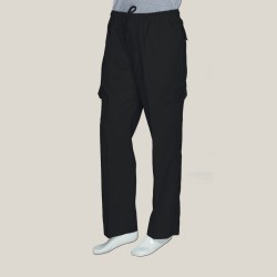Cargo Chef Pants with Cargo Pockets-Plan Black